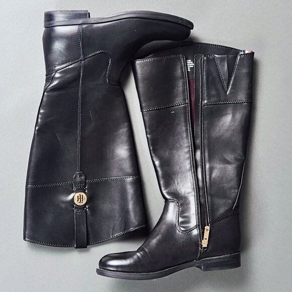 Tommy Hilfiger Shano NEW Equestrian Wide Calf Knee High Women's Black Boot - Picture 3 of 15